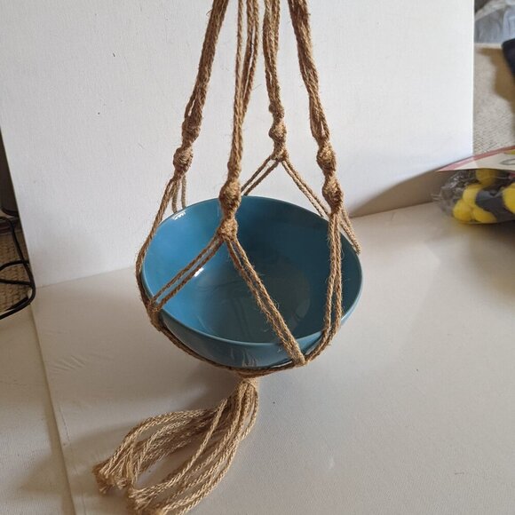NWT Macrame Plant Hanger Retro 1970s Hippie Rustic Summer Home Decor Ashland NEW - Picture 2 of 11